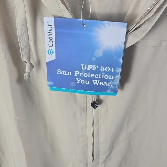 Coolibar Arcadian Packable Sunblock Jacket Beige Sz M NWT UPF 50+ Lightweight - Picture 9 of 10